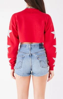 FURST OF A KIND VINTAGE STAR PATCH CROPPED SWEATSHIRT