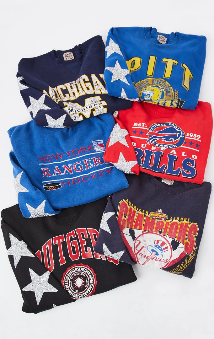 FURST OF A KIND VINTAGE SILVER STAR PATCH SWEATSHIRT VINTAGE STARS 4 FURST OF A KIND VINTAGE SILVER STAR PATCH SWEATSHIRT VINTAGE STARS