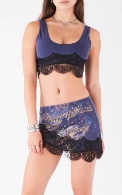 FURST OF A KIND VINTAGE LACE TRIM TANK AND SKIRT SET VINTAGE SPORTS