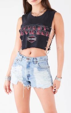 FURST OF A KIND VINTAGE CHAINS VINTAGE CHAIN SIDE SLEEVELESS CROPPED TEE