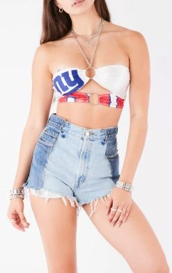 FURST OF A KIND VINTAGE JERSEY CUT OUT CHAIN HALTER TOP VINTAGE CHAINS