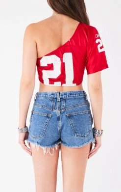 FURST OF A KIND VINTAGE ONE SHOULDER NFL JERSEY 7 FURST OF A KIND VINTAGE ONE SHOULDER NFL JERSEY