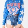 FURST OF A KIND VINTAGE SPORTS VINTAGE STAR PATCH CROPPED SWEATSHIRT