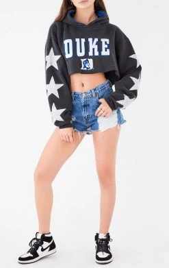 FURST OF A KIND VINTAGE COLLEGE VINTAGE STAR PATCH CROPPED HOODIE