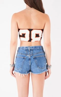 FURST OF A KIND VINTAGE JERSEY CUT OUT CHAIN HALTER TOP VINTAGE CHAINS