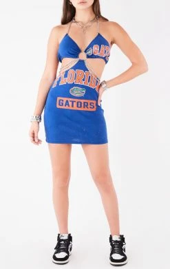 FURST OF A KIND VINTAGE CHAINS VINTAGE CUT OUT CHAIN HALTER DRESS