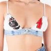 FURST OF A KIND VINTAGE NFL VINTAGE JERSEY AND DENIM BRA TOP