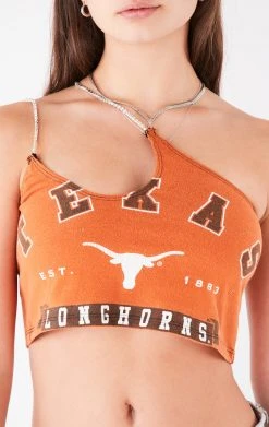 FURST OF A KIND VINTAGE ONE SHOULDER DOUBLE RHINESTONE STRAP TANK VINTAGE COLLEGE