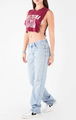 FURST OF A KIND VINTAGE CHAIN SIDE SLEEVELESS CROPPED TEE