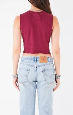 FURST OF A KIND VINTAGE CHAIN SIDE SLEEVELESS CROPPED TEE