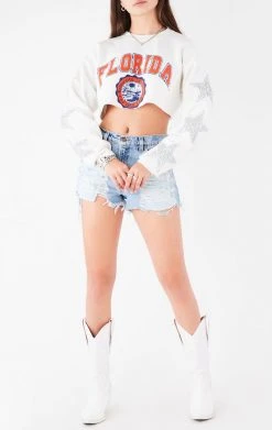 FURST OF A KIND VINTAGE STAR PATCH CROPPED SWEATSHIRT