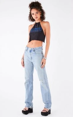 FURST OF A KIND VINTAGE HALTER NECK WATERFALL CHAIN BACK TOP