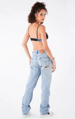 FURST OF A KIND VINTAGE JERSEY AND DENIM BRA TOP VINTAGE NFL