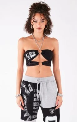 FURST OF A KIND VINTAGE CHAINS VINTAGE JERSEY CUT OUT CHAIN HALTER TOP