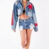 FURST OF A KIND VINTAGE DENIM JACKETS VINTAGE PATCHWORK STUDDED CROPPED DENIM JACKET 1 FURST OF A KIND VINTAGE DENIM JACKETS VINTAGE PATCHWORK STUDDED CROPPED DENIM JACKET