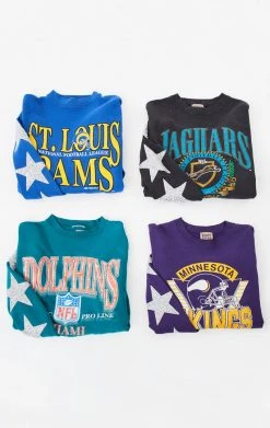 FURST OF A KIND VINTAGE NFL VINTAGE SILVER STAR PATCH SWEATSHIRT