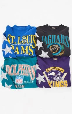 FURST OF A KIND VINTAGE NFL VINTAGE SILVER STAR PATCH SWEATSHIRT