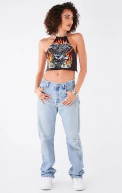 FURST OF A KIND VINTAGE HALTER NECK WATERFALL CHAIN BACK TOP FESTIVAL