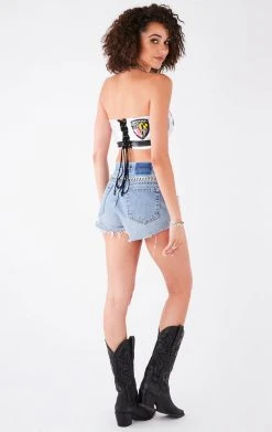 FURST OF A KIND VINTAGE NFL VINTAGE SPLICED JERSEY CORSET TUBE TOP