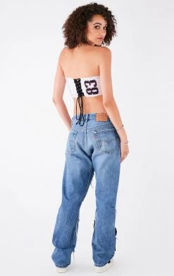 FURST OF A KIND VINTAGE SPLICED JERSEY CORSET TUBE TOP