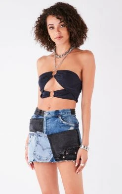 FURST OF A KIND VINTAGE DENIM PATCHWORK SKIRT VINTAGE DRINKS 10 FURST OF A KIND VINTAGE DENIM PATCHWORK SKIRT VINTAGE DRINKS