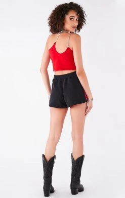 FURST OF A KIND VINTAGE ONE SHOULDER DOUBLE CHAIN SHORT SET VINTAGE CHAINS