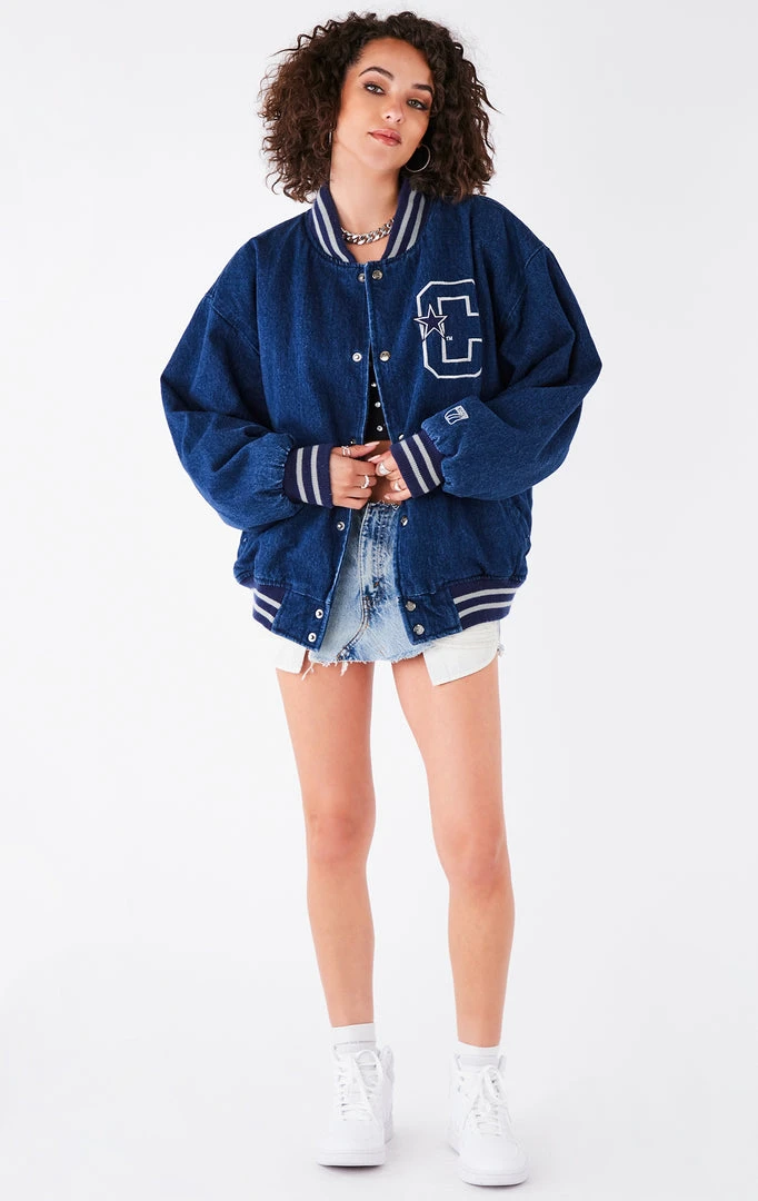 FURST OF A KIND VINTAGE DENIM JACKETS VINTAGE NFL DENIM BOMBER 5 FURST OF A KIND VINTAGE DENIM JACKETS VINTAGE NFL DENIM BOMBER