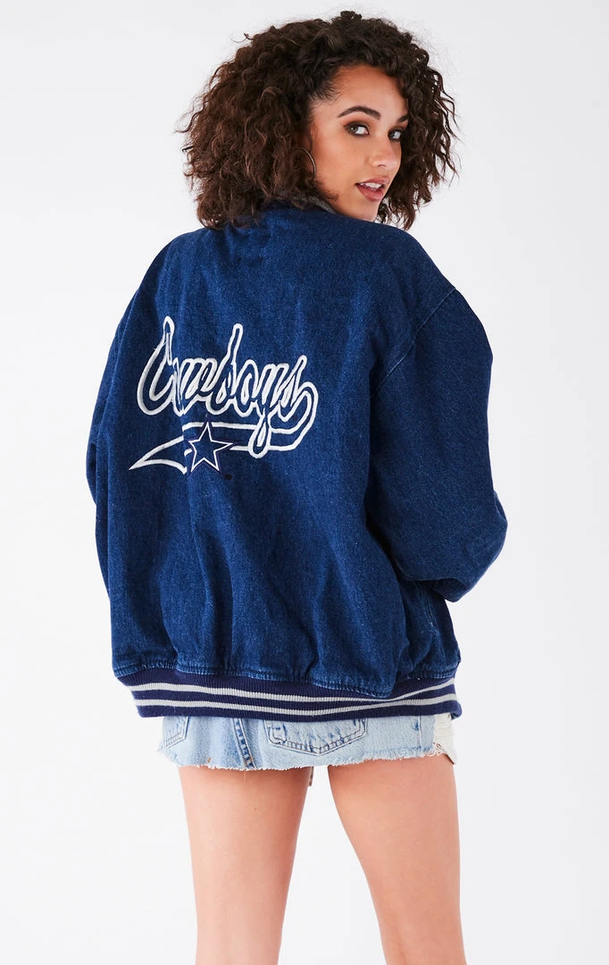 FURST OF A KIND VINTAGE DENIM JACKETS VINTAGE NFL DENIM BOMBER 4 FURST OF A KIND VINTAGE DENIM JACKETS VINTAGE NFL DENIM BOMBER