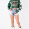 FURST OF A KIND VINTAGE STAR PATCH CROPPED HOODIE VINTAGE COLLEGE