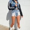 FURST OF A KIND VINTAGE DENIM JACKETS VINTAGE BRANDED SPLICED DENIM JACKET