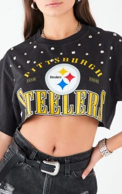FURST OF A KIND VINTAGE NFL VINTAGE MULTI STUD CROPPED TEE