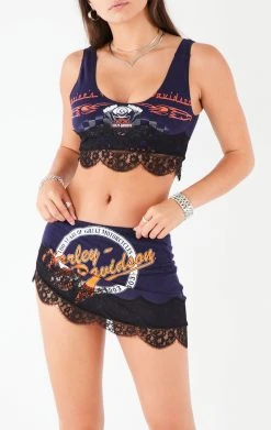 FURST OF A KIND VINTAGE LACE TRIM TANK AND SKIRT SET