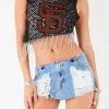 FURST OF A KIND VINTAGE RHINESTONE FRINGE ASYMMETRICAL RHINESTONE FRINGE SLEEVELESS CROP TEE 2 FURST OF A KIND VINTAGE RHINESTONE FRINGE ASYMMETRICAL RHINESTONE FRINGE SLEEVELESS CROP TEE