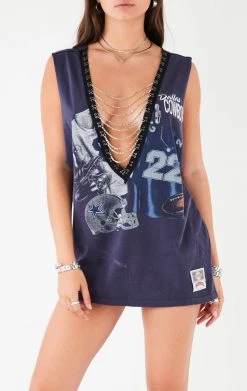 FURST OF A KIND VINTAGE DEEP V CHAIN SLEEVELESS TEE VINTAGE CHAINS