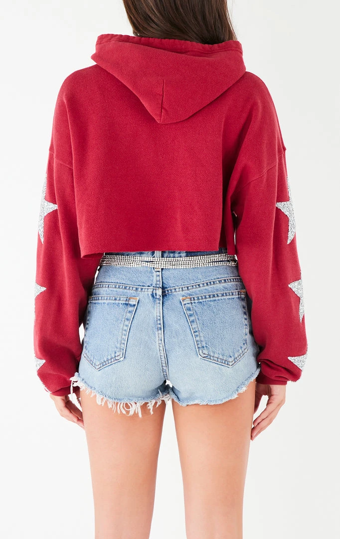 FURST OF A KIND VINTAGE STAR PATCH CROPPED HOODIE VINTAGE SPORTS 5 FURST OF A KIND VINTAGE STAR PATCH CROPPED HOODIE VINTAGE SPORTS