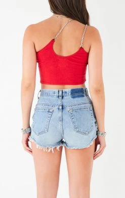 FURST OF A KIND VINTAGE ONE SHOULDER DOUBLE CHAIN STRAP TANK 7 FURST OF A KIND VINTAGE ONE SHOULDER DOUBLE CHAIN STRAP TANK