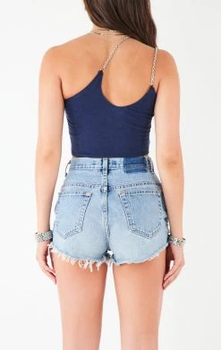 FURST OF A KIND VINTAGE ONE SHOULDER DOUBLE CHAIN STRAP TANK VINTAGE CHAINS