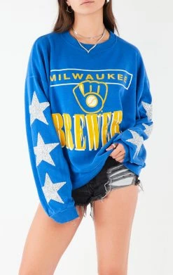 FURST OF A KIND VINTAGE SPORTS VINTAGE SILVER STAR PATCH SWEATSHIRT