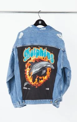 FURST OF A KIND VINTAGE DENIM JACKETS VINTAGE GRAPHIC BACK INSERT DENIM JACKET