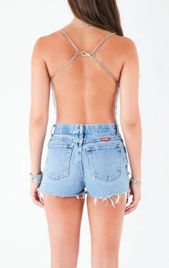 FURST OF A KIND VINTAGE CHAINS VINTAGE WATERFALL CHAIN BRA TOP