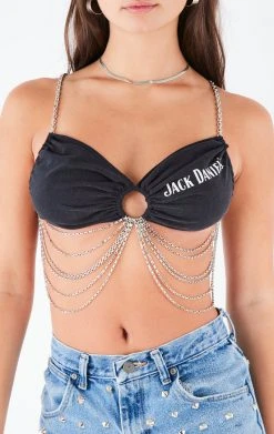 FURST OF A KIND VINTAGE CHAINS VINTAGE WATERFALL CHAIN BRA TOP