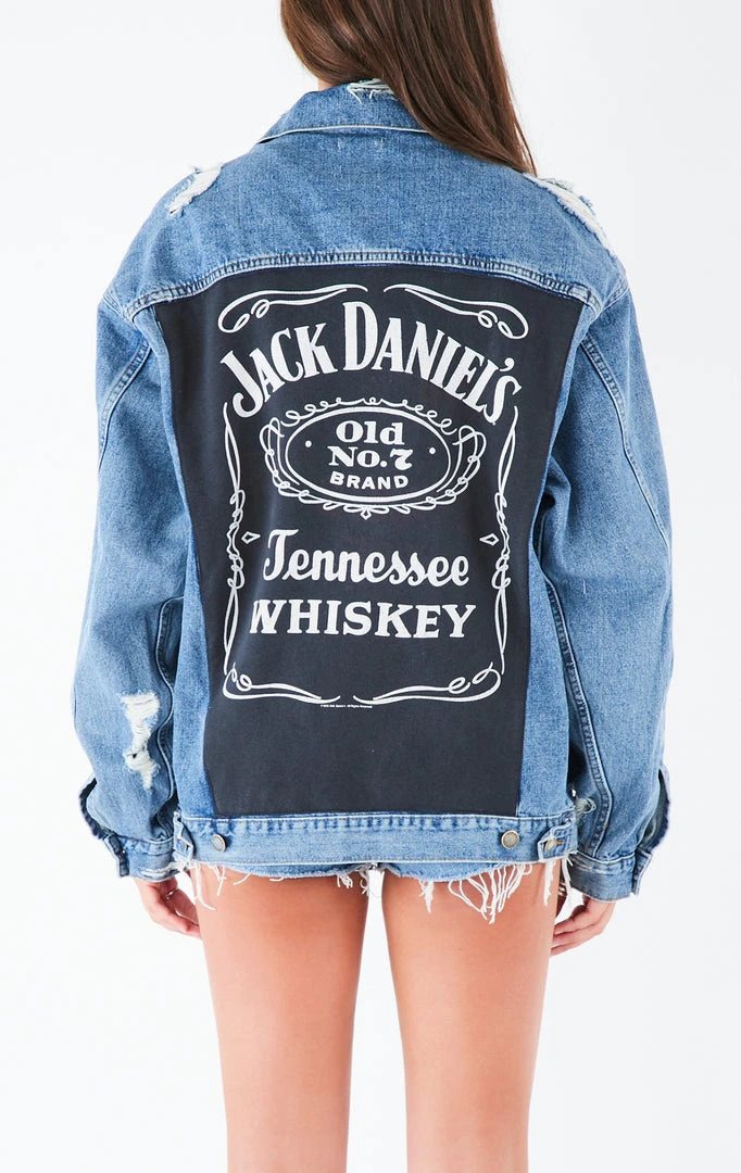 FURST OF A KIND VINTAGE GRAPHIC BACK INSERT DENIM JACKET VINTAGE DRINKS 4 FURST OF A KIND VINTAGE GRAPHIC BACK INSERT DENIM JACKET VINTAGE DRINKS