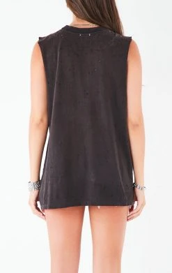 FURST OF A KIND VINTAGE PINS VINTAGE CURVED SAFETY PIN SLEEVELESS TEE