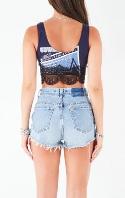 FURST OF A KIND VINTAGE LACE TRIM TANK