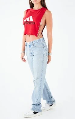 FURST OF A KIND FESTIVAL VINTAGE CHAIN SIDE SLEEVELESS CROPPED TEE