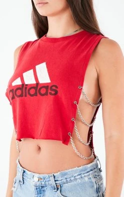 FURST OF A KIND FESTIVAL VINTAGE CHAIN SIDE SLEEVELESS CROPPED TEE