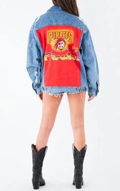 FURST OF A KIND VINTAGE DENIM JACKETS VINTAGE GRAPHIC BACK INSERT DENIM JACKET