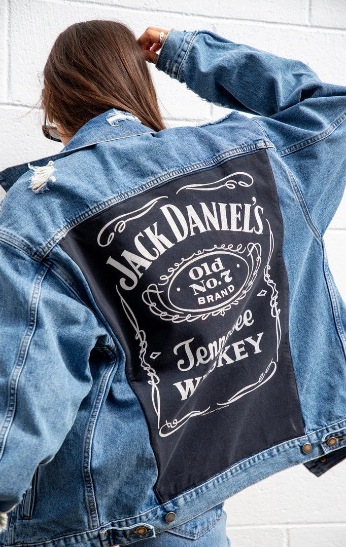 FURST OF A KIND VINTAGE GRAPHIC BACK INSERT DENIM JACKET VINTAGE DRINKS 3 FURST OF A KIND VINTAGE GRAPHIC BACK INSERT DENIM JACKET VINTAGE DRINKS