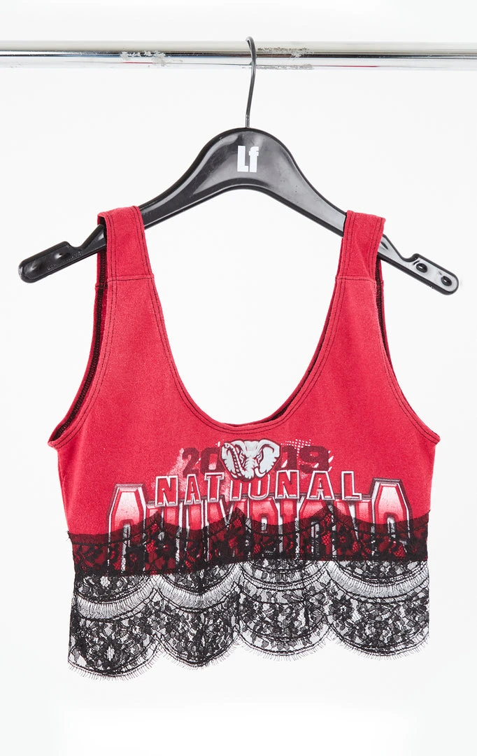 FURST OF A KIND VINTAGE LACE TRIM TANK VINTAGE COLLEGE 7 FURST OF A KIND VINTAGE LACE TRIM TANK VINTAGE COLLEGE
