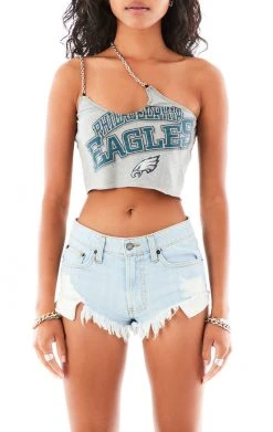 FURST OF A KIND VINTAGE ONE SHOULDER DOUBLE CHAIN STRAP TANK